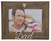 Dad Silver Heart Oak Wood Photo Frame 4x6